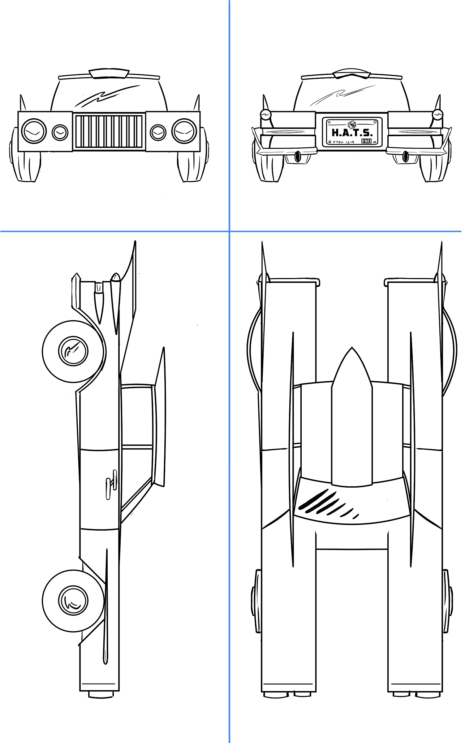 orthographic drawing car